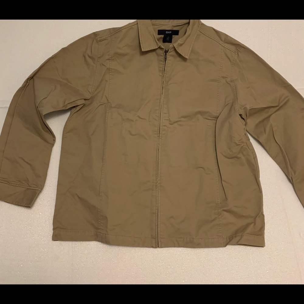 Vintage Gap Mens Khaki Classic Light Zip Jacket